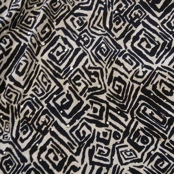 NWT ASHLEY JILL 2X BLOUSE BLK/WHT WOMENS ✨ SEQUINS - Picture 7 of 12